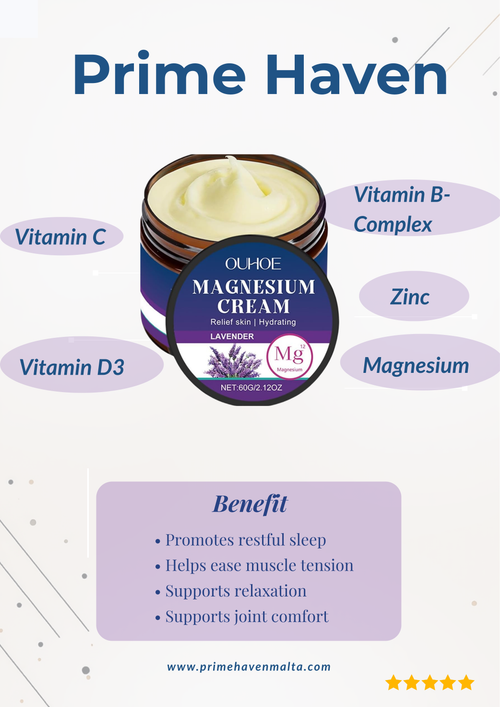 Magnesium Cream, Magnesium Sleep Cream, Relieves Joint and Muscle Pain